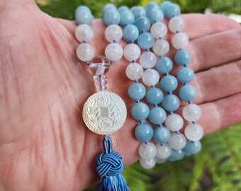 Mala, Aquamarine and Moonstone
