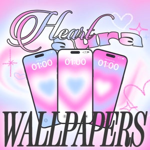 Heart Aura Aesthetic Wallpaper Background for iPhone | Pastel Aura Gradient wallpaper set | Minimalist wallpapers