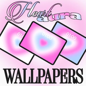 Heart Aura Aesthetic Wallpaper Background for iPad | Pastel Aura Gradient wallpaper set | Minimalist wallpapers