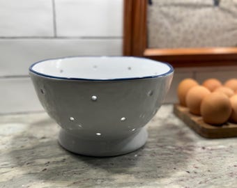 Simple Blue and White Ceramic 8.5” Kitchen Strainer