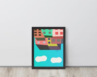 New York City Art Print | Upside Down Cityscape | Colorful Abstract Wall Decor | NYC Gift