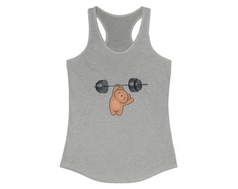 Womens Bear weightlifting muscle shirt