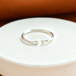 Dainty Initial Ring, Duo Initial Ring, Custom Stacking Ring, Dainty Two Letter Ring, Gift for Mom, Birthday Gift, Anniversary Gift