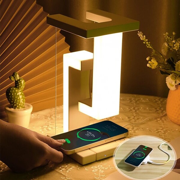 Novelty floating Table Lamp technological with detachable wireless charger futuristic light for bedroom office unique desk lamp Gadget