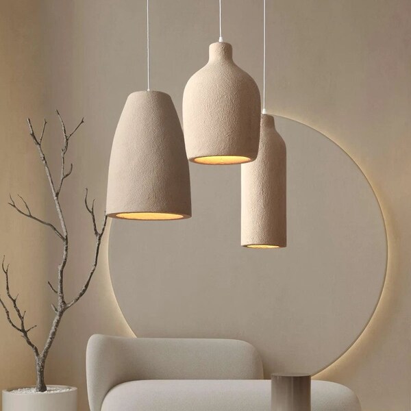 Wabi Sabi LED Chandelier Pendant Light Unique Bar Designer Bedroom Bedside Lamp Home Decor Cement Living Room Homestay Hanging