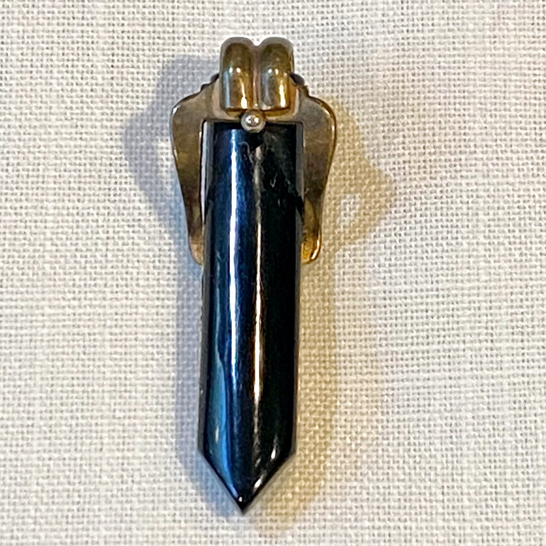 Unique 1940s Art Deco Vintage Brooch/pin/fur Clip With Black