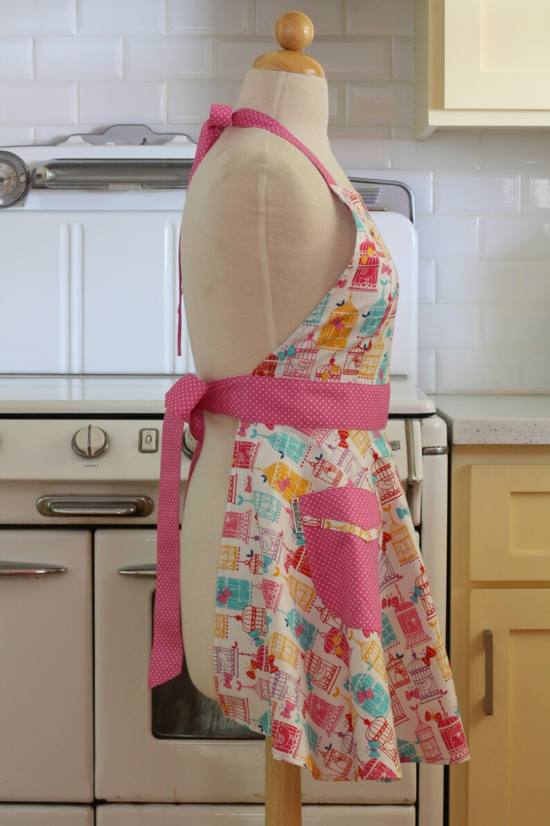 Retro Apron Colorful Bird Cages BELLA image 2