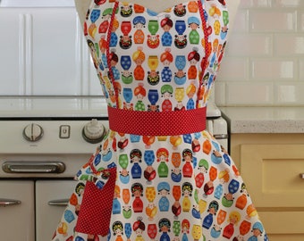 Retro Apron Colorful Dolls - MAGGIE