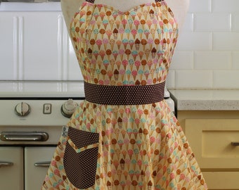 Retro Sweetheart Apron - Ice Cream Cones - BELLA