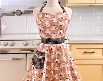 Retro Apron - Cups of Coffee - BELLA