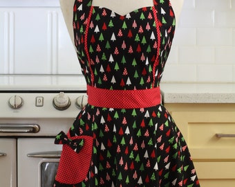 The MAGGIE Vintage Inspired Christmas Trees Full Apron
