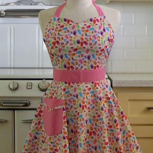 Retro Sweetheart Apron - Popsicles on White - BELLA