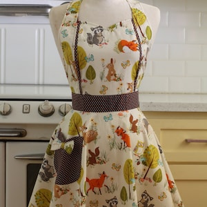 Retro Apron - Woodland Creatures - MAGGIE