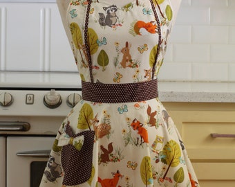 Retro Apron - Woodland Creatures - MAGGIE