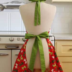 Retro Full Apron Christmas Deer BELLA Sweetheart Neckline image 3