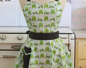 The BELLA Vintage Inspired Green Chairs Full Apron