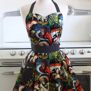 Retro Apron Sweetheart Neckline Classic Horror Movies BELLA