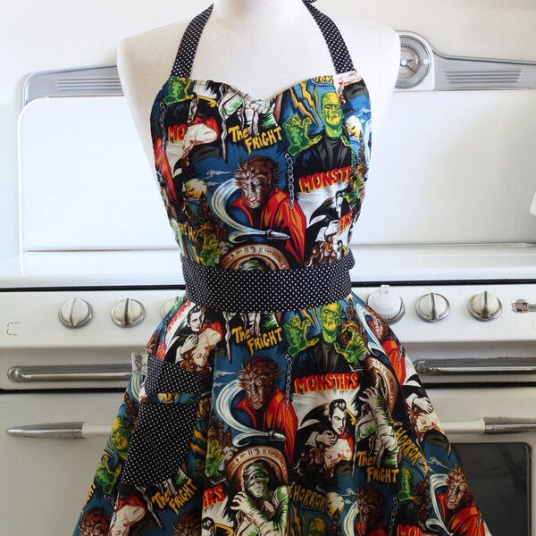 Retro Apron Sweetheart Neckline Classic Horror Movies BELLA