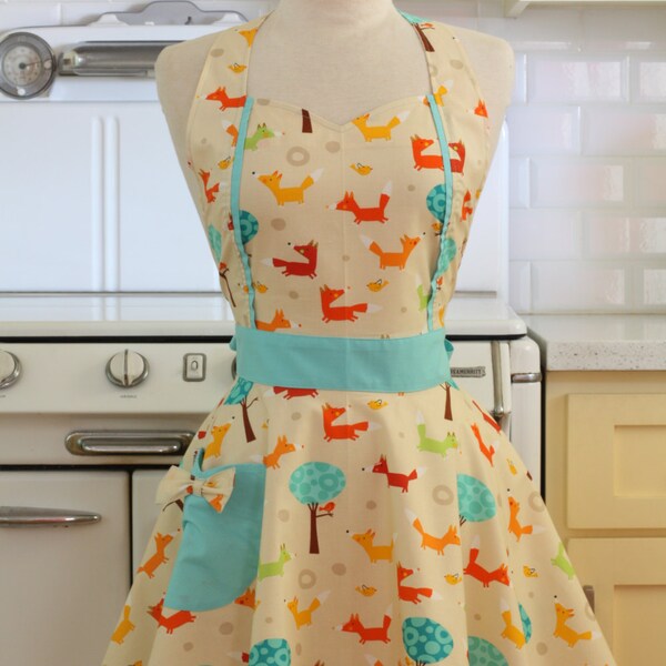 Retro Apron Fox MAGGIE Full Apron