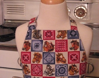 Chefs Apron for Little Boys -  Western Horse and Bandana