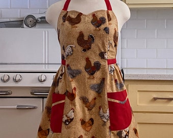 Plus Size Apron - Chicken Rooster - Betty