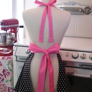 Retro Apron Polka Dot Black White Hot Pink BELLA image 4