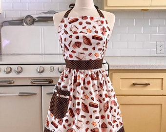 Retro Apron - Pastries, Croissants, Cookies - CHLOE