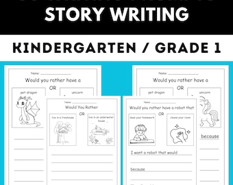 30 Writing Prompts for beginners |Writing activities for kindergarten| Sentence writing worksheets for beginners | Esl writing activities