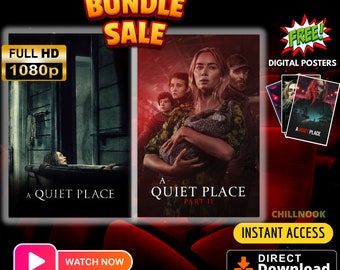 Bundle Sale A Quiet Place Part I & II  (2018 / 2021) Movie | High Definition | Digital Download | Digital Product | Instant Access
