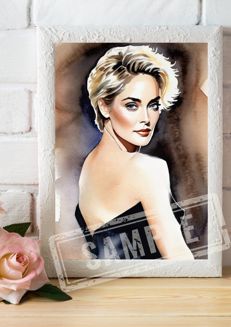 Sharon Stone Watercolor Painting Basic Instinct Inspired Artwork, Basic ...