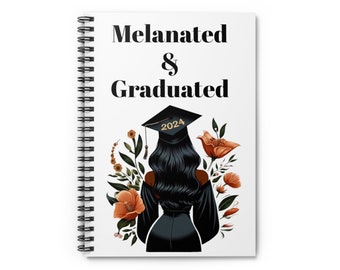 Black Woman Grad - Spiral Notebook - Ruled Line, C