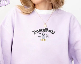 Embroidered Disney World Est. 1971 Sweater, Vintage Disney World 1971 Sweater, Disney World 1971 Sweater, Spooky Comfort Colors Sweater