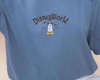 Embroidered Disney World Est. 1971 Shirt, Vintage Disney World 1971 Tee, Disney World 1971 Shirt, Spooky Disneyland Comfort Colors Tee