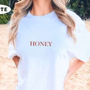 Embroidered Honey T-shirt, Honey Shirt, Blessed Honey, Gift For Honey, Mother&#39;s Day Gift, Honey Life, Cute Honey Shirt, Grandma Gift