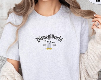 Embroidered Disney World Est. 1971 Shirt, Vintage Disney World 1971 Tee, Disney World 1971 Graphic Shirt, Spooky Disneyland Tee