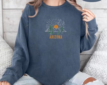 Arizona Sweatshirt, Arizona Lover Sweatshirt, Retro Arizona Sweatshirt,  Cactus Plants Sweatshirt, Cactus Sweatshirt, Desert Sweatshirt