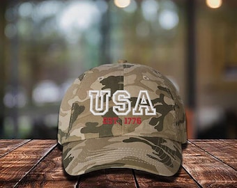 Embroidered USA 1776 Baseball Hat, 1776 4th of July Cap, Patriotic Hat, America est Hat, USA cap