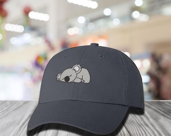 Embroidered Sleeping Koala Baseball Cap, Koala Lover Hat, Koala Bear Cap, Koala Kid Cap, Cute Koala Cap, Koala Mom Hat