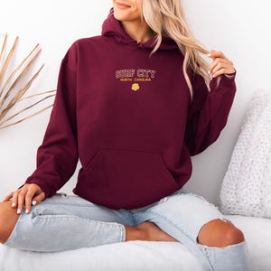 Embroidered Surf City Hoodie, North Carolina Hoodie, Christmas gift for North Carolina Lovers, North Carolina Vacation Hoodie