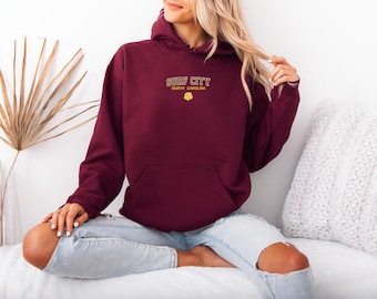 Embroidered Surf City Hoodie, North Carolina Hoodie, Christmas gift for North Carolina Lovers, North Carolina Vacation Hoodie