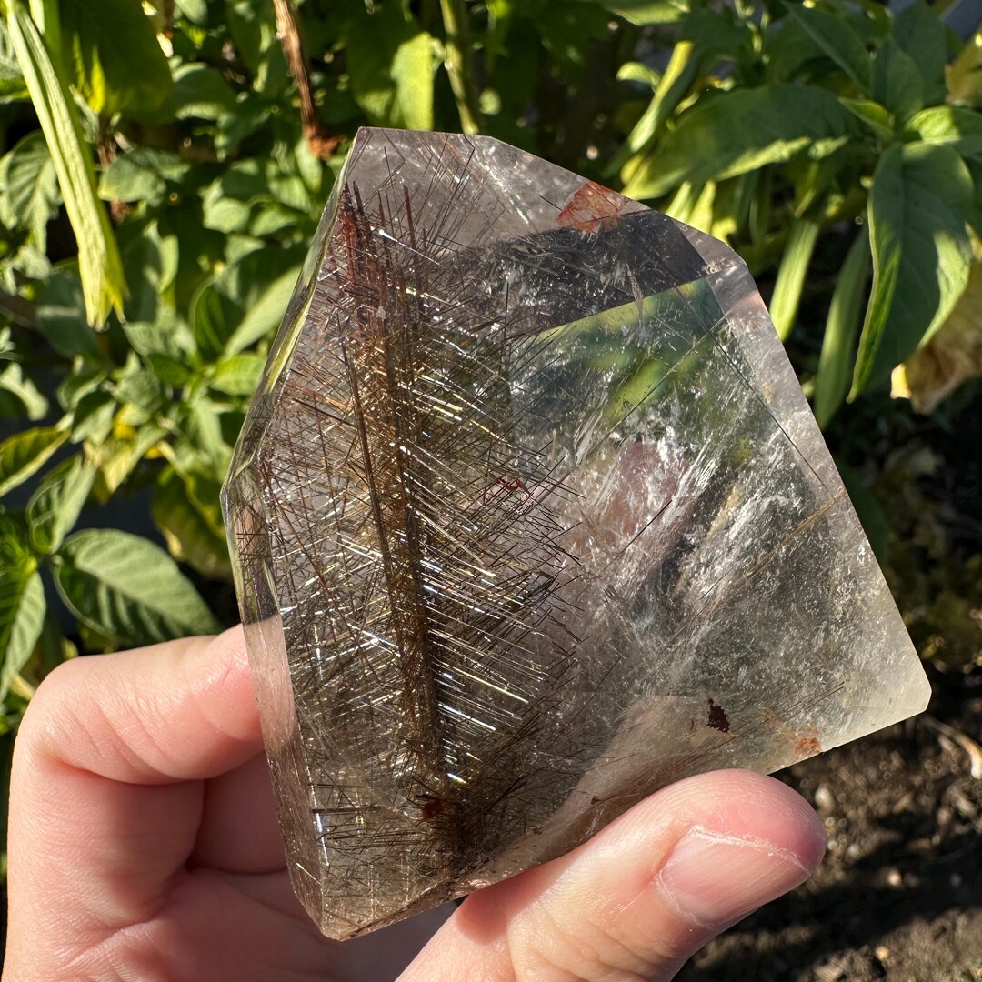 Gold Bronze Rutilated Quartz Tower With Crisscross Reticulated Rutile ...