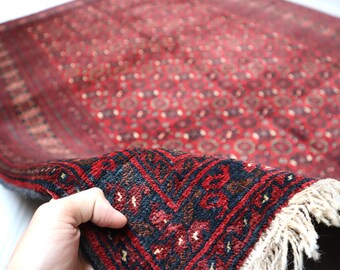 200x300 Afghan Bashiri Teppich: Handgemachter Vintage Teppich aus Wolle