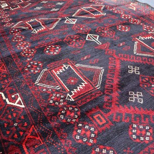 3.10x5.11 Ft Baluchi Rug/ Afghan Vintage rug/ Handmade Wool Area Rug/ Oriental Afghan Rug/ Bedroom Kitchen Rug/ One of a Kind Rug/ 4x6 Rugs