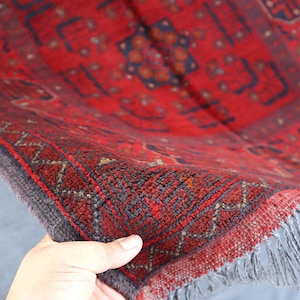 3x5 Afghan Bukhara Rug: Handmade Khal Mohammadi Wool Rug