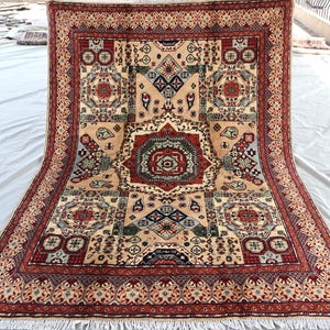 Handgeknüpfter Afghan Buchara Teppich: 13x17 Meter Wolle Mamluk Design