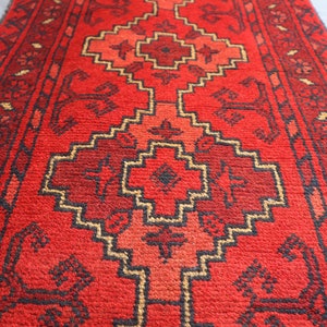 Handmade Afghan Runner Rug: Turkmen Baluchi Wool Rug, 1.8x4.9 Ft