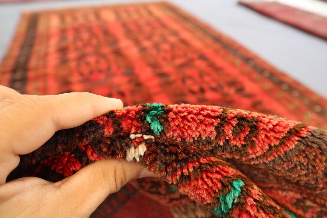 4x8 Ft Wide Baluchi Vintage Runner Rug/ Afghan Handmade 100% Wool Rug ...