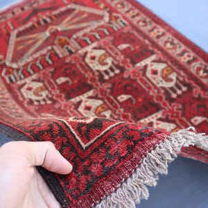 Vintage Afghan Turkmen Prayer Rug 3x4 Ft, Afghan Hand Knotted Rug, Muslim Prayer Rug, Turkmen Tribal Rug, Oriental Wool Rug, Prayer Mat Rug