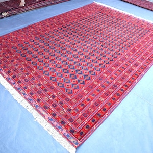7x9 Afghan Mushwani Rug: Hand-Knotted Wool Tribal Rug