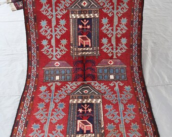 アンティーク テラコッタ バルーチ ラグ、オリエンタル アフガン ラグ